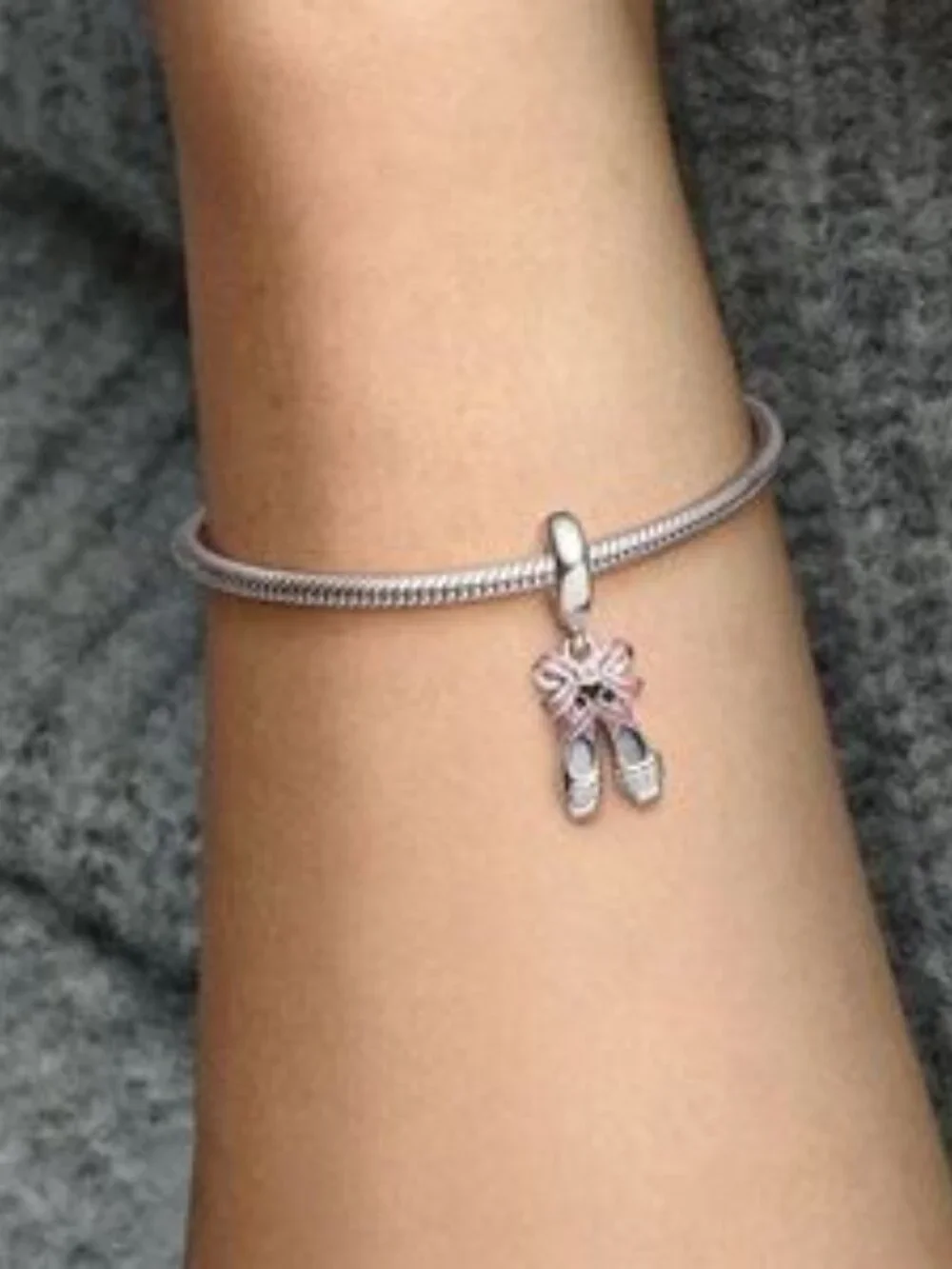 Pink Ballerina Shoes Dangle Charm